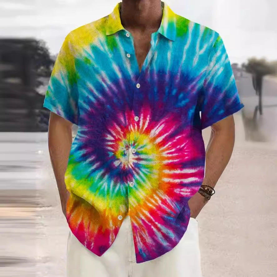 Men's Simplicity Printed Short-sleeved Shirt
