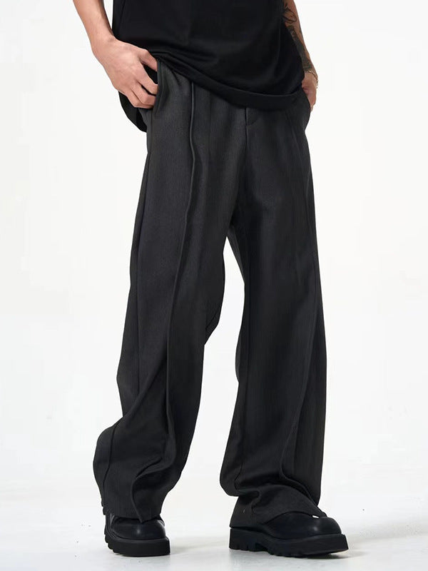 Elastic Waist Pleated Niche Design Simple Casual Pants