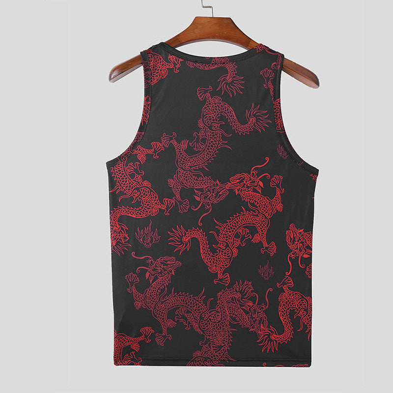 Cross-border Chinese-style Stretch Slim Men's Street Sports Personalized Vest