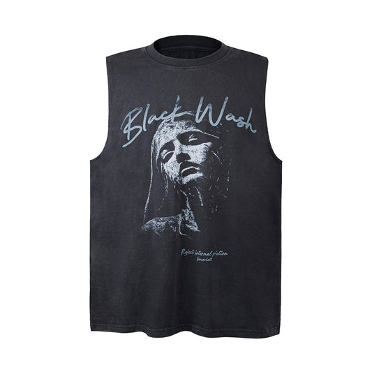 Printed Casual Distressed Vest For Men