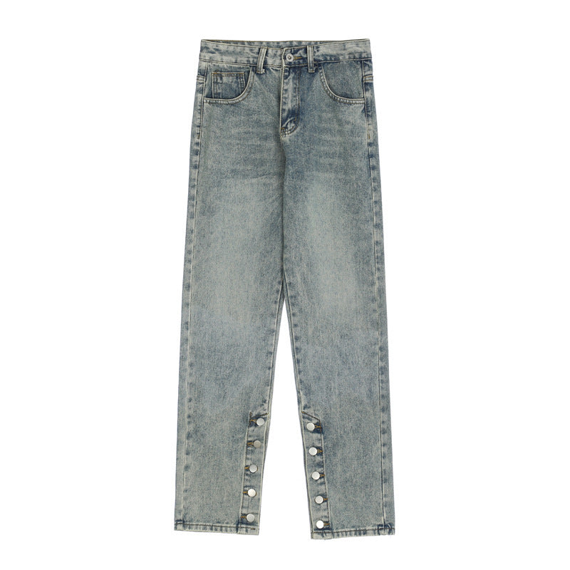 Breasted Jeans Men's Inside Foot Mouth