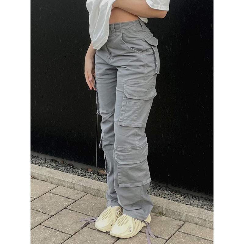 Women's Six-pocket Ins Overalls New Casual Trousers