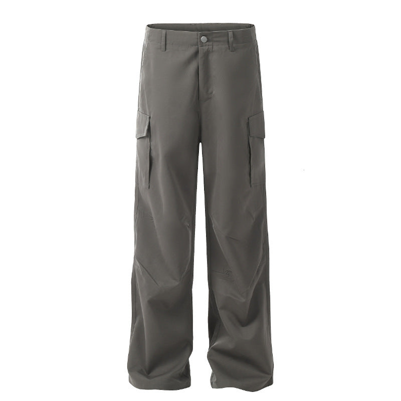 American Workwear Micro-pull Wide-leg Casual Pants