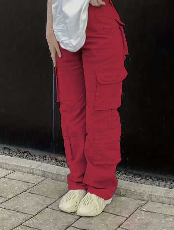 Women's Six-pocket Ins Overalls New Casual Trousers