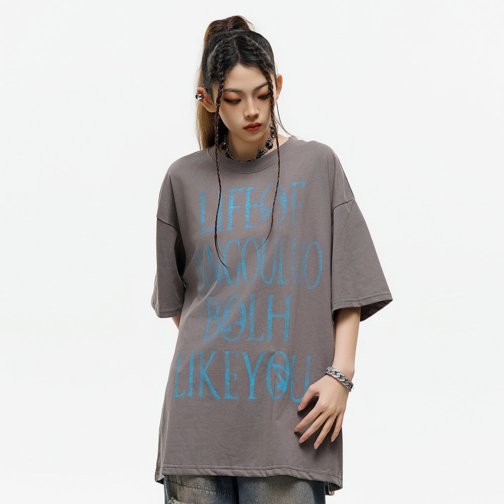 Fashion Letter Print Short-sleeve T-shirt Men