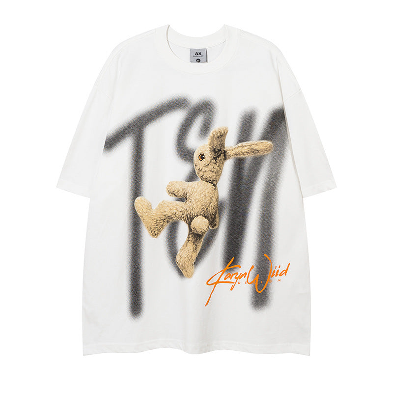 Rabbit Printed Cotton Loose For Men And Women