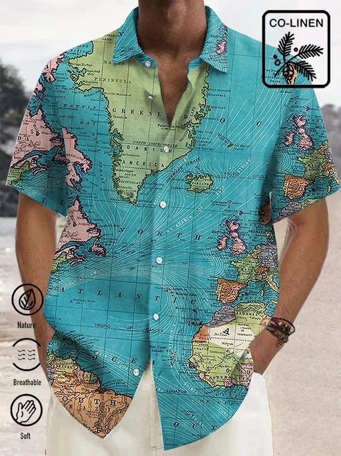 Men's Simplicity Printed Short-sleeved Shirt