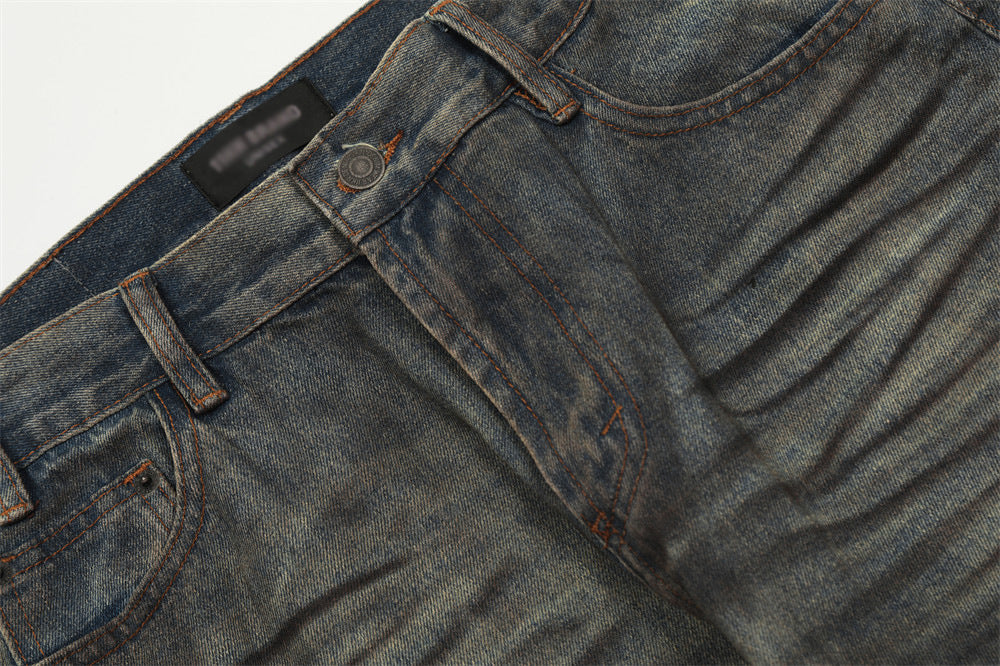 Fashion Holes Dirty Denim Trousers For Men