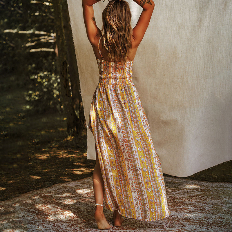 Bohemian Printed Camisole European And American V-neck Sleeveless Top