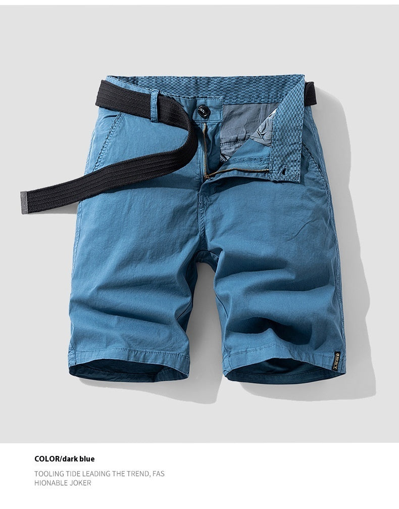 Hong Kong Style Loose Straight Men's Fifth Pants Summer