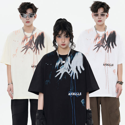 Abstract Printed Loose Top Men And Women