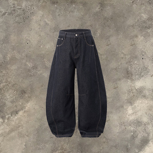 Fashion American Wide Leg Denim Trousers Men