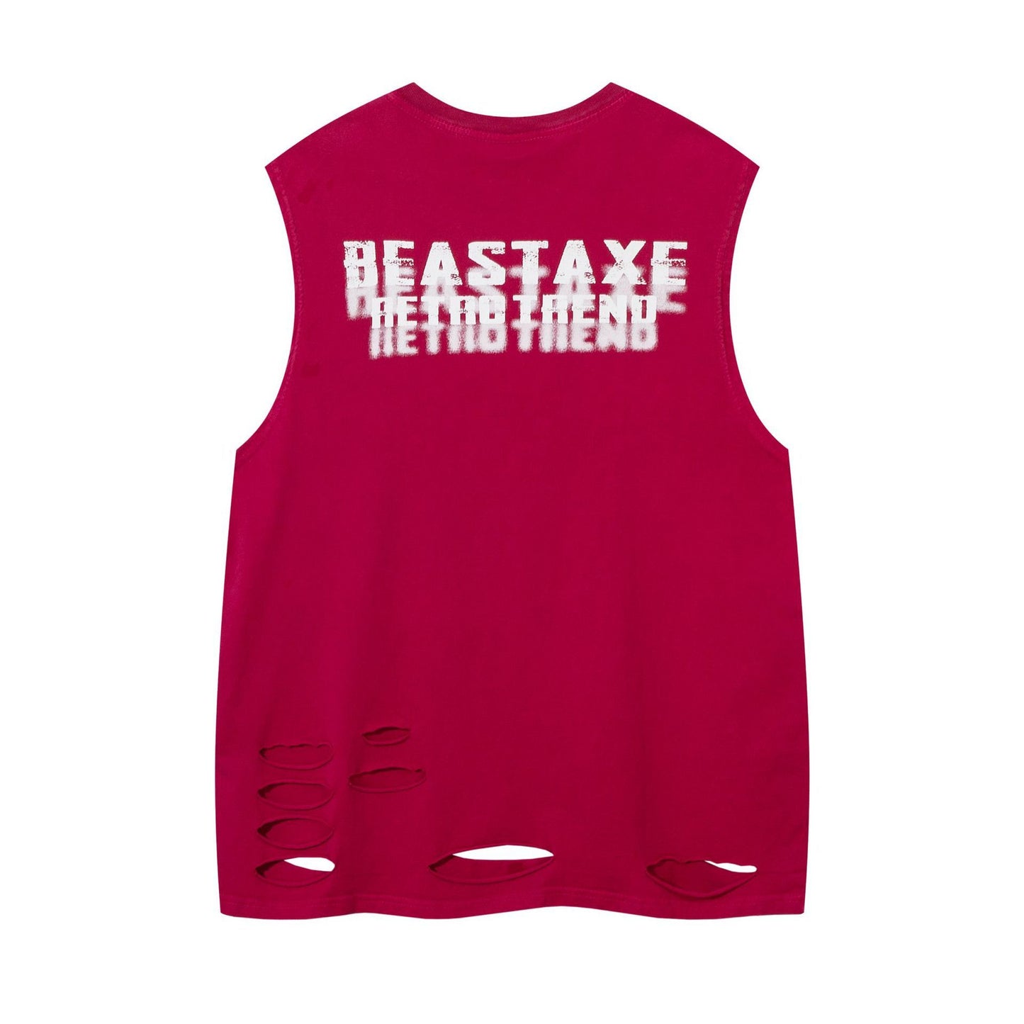 Ripped Letter-printing Loose Vest For Men