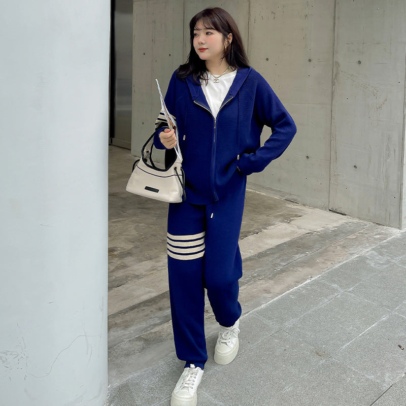 Cardigan Jacket Wide-leg Pants Knit Suit