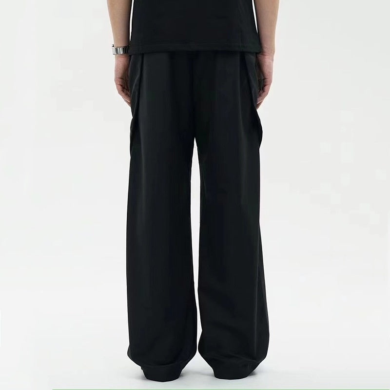 Gray Leisure Cargo Suit Pants Men's Summer Three-dimensional Pocket