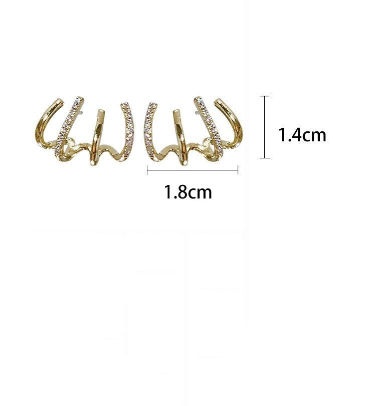 Women's Niche Design Internet Celebrity Fashion Four-claw Earrings