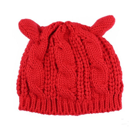 Autumn Winter Cat Ear Knit Beanie