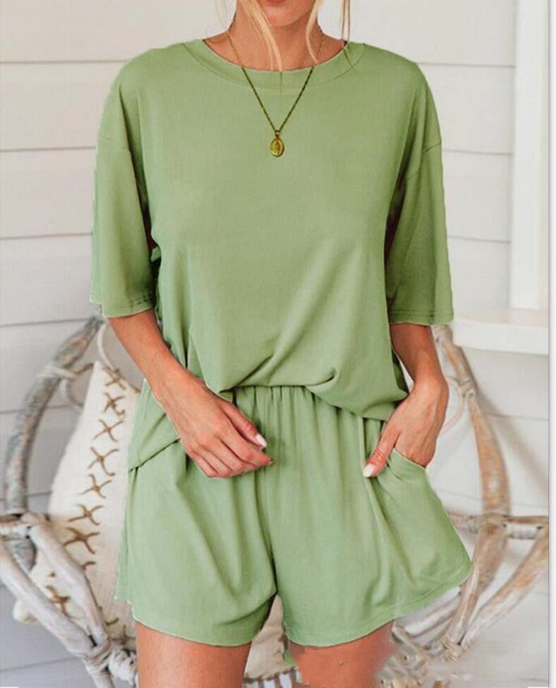 Loose Plus Size Casual Shorts Two-piece Suit