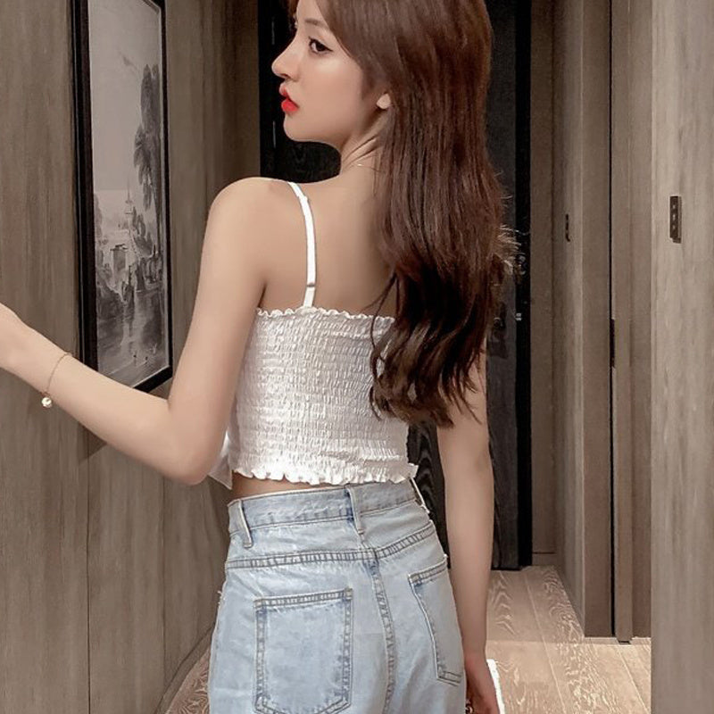 Women's Sleeveless Short Bow Small Camisole