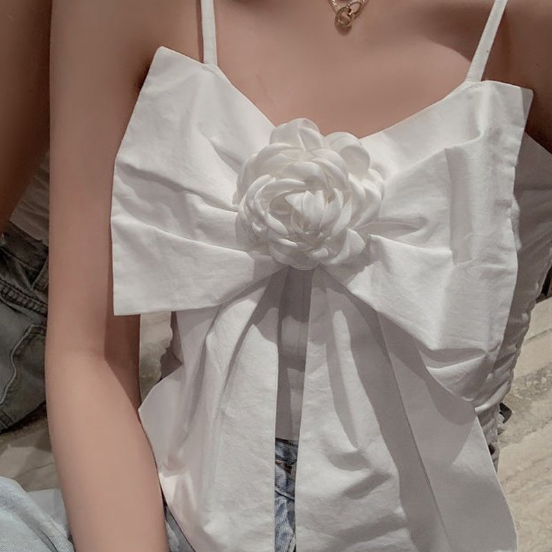 Women's Sleeveless Short Bow Small Camisole