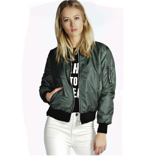 Solid Color Short Stand Collar Small Jacket Casual Zipper Jacket