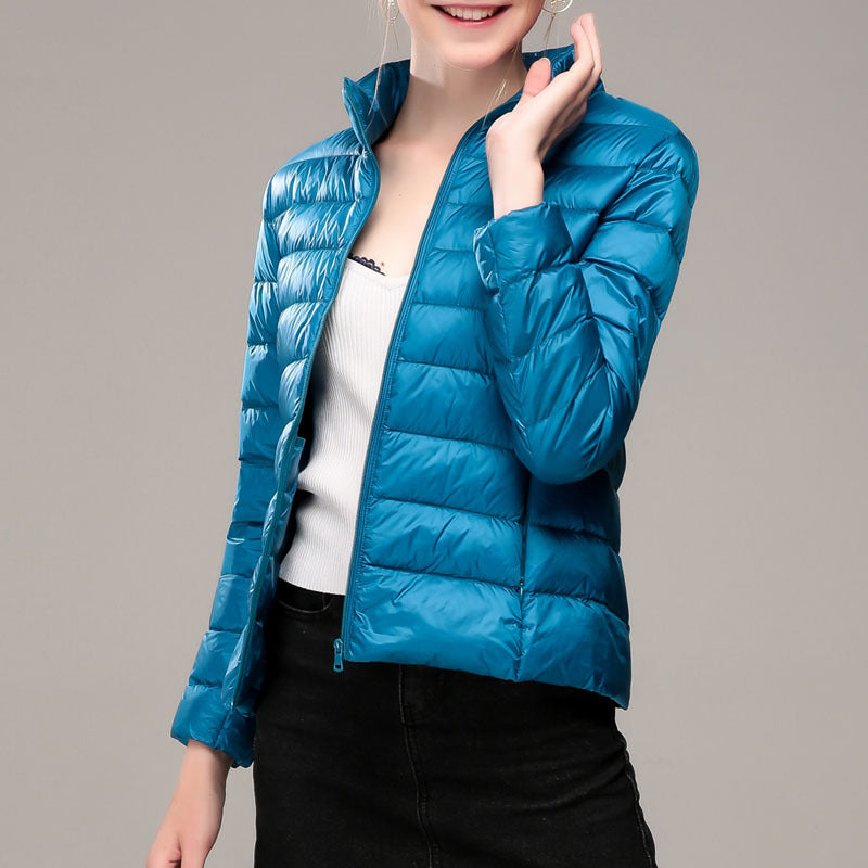 Hooded padded down jacket