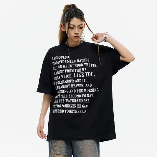 Fashion Round Neck Loose Half Sleeve Shirt