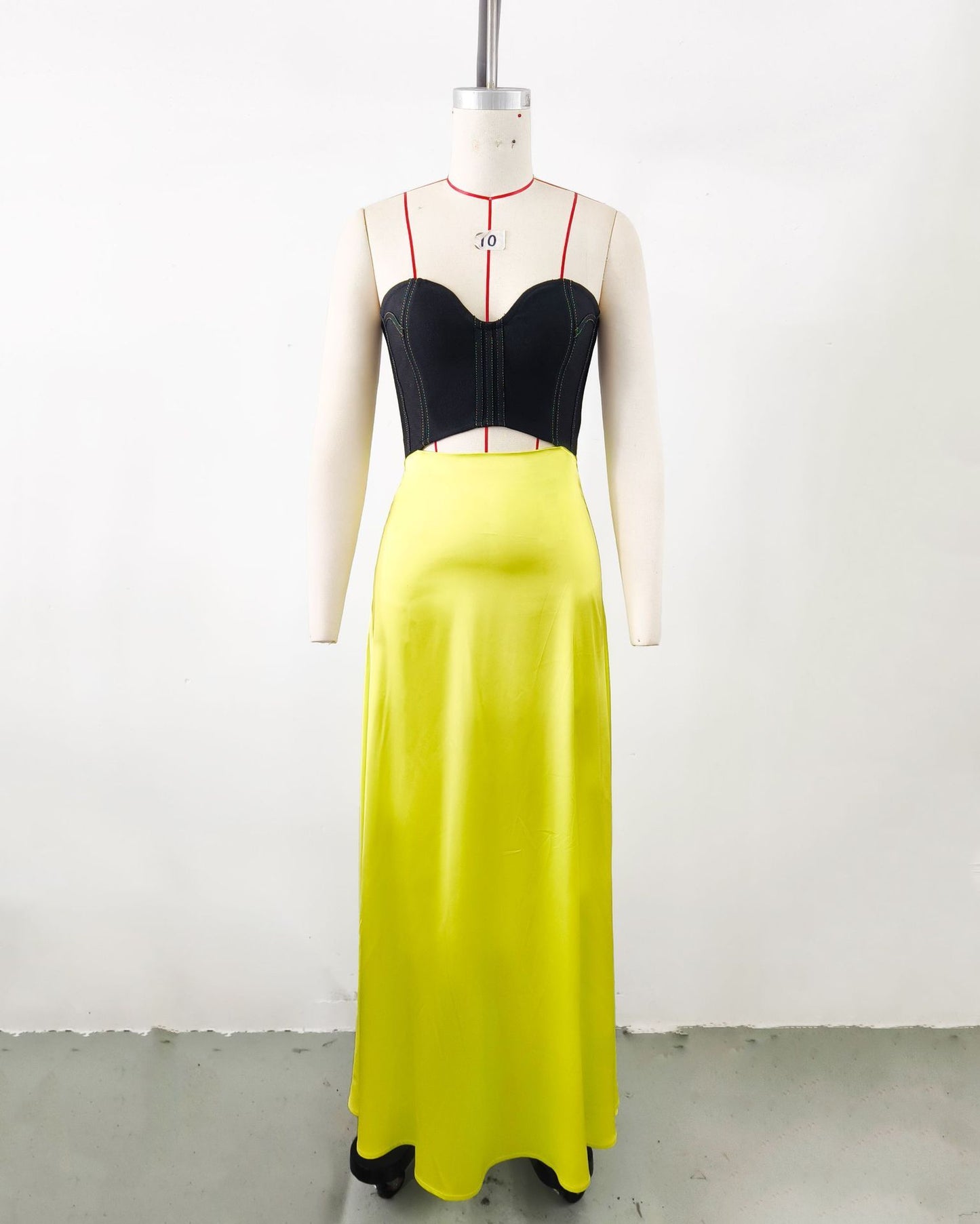 French Color Matching Pure Want Tube Top Dress