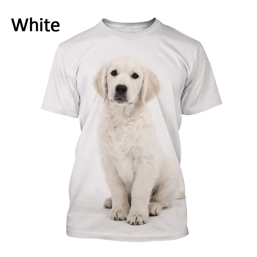 Men's And Women's Casual Golden Retriever 3D Printing T-shirt Fashion Short Sleeve