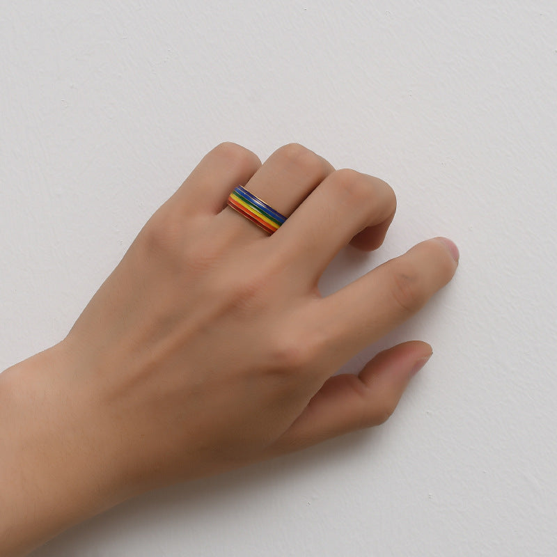 Fashion Rainbow Pride Ring