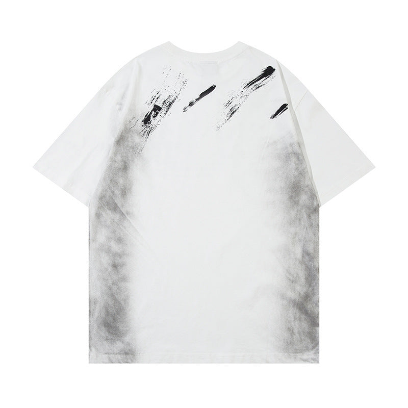 Men's Painting Dirty Cotton Short-sleeved T-shirt