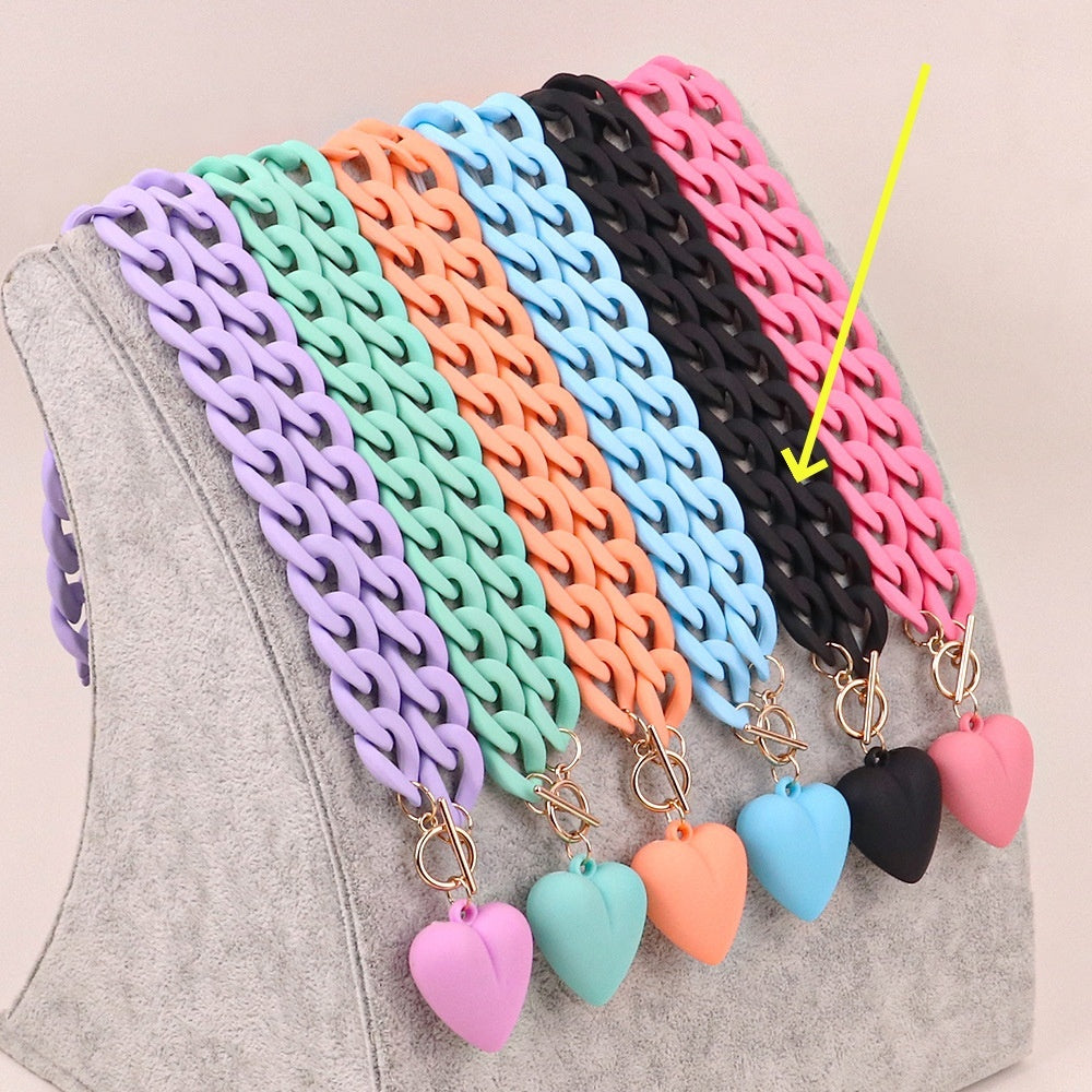 Heart-shaped Pendant Acrylic Personality Necklace