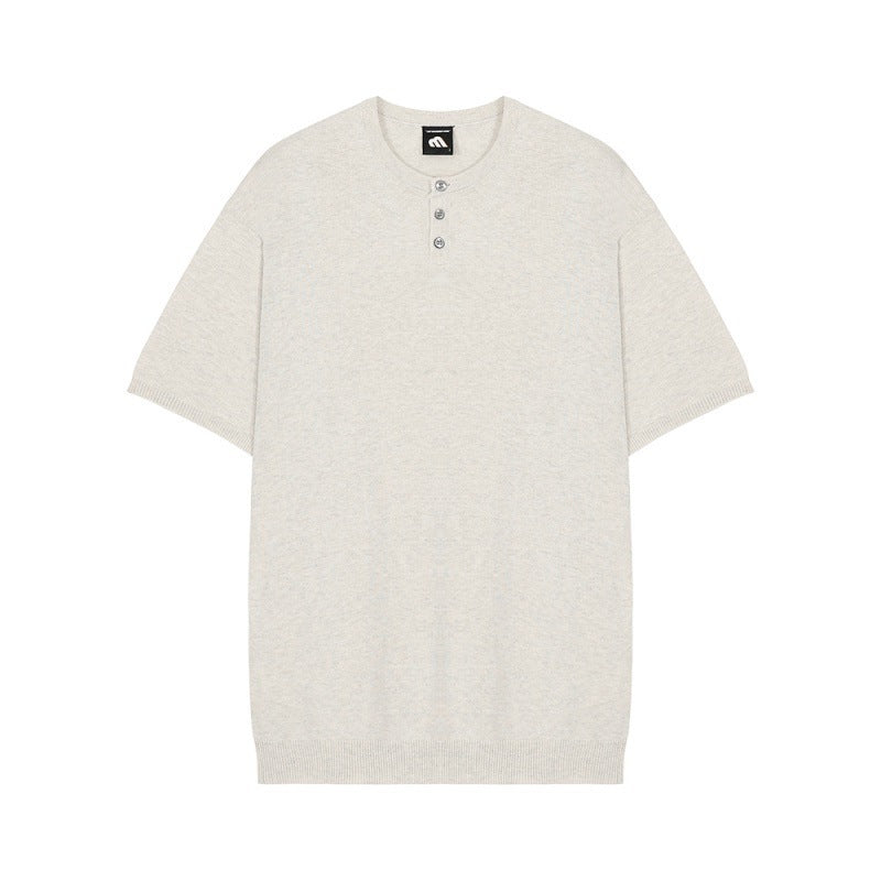Men's Short-sleeved Thin Slim-fit Ice Silk Knitted Bottoming Shirti
