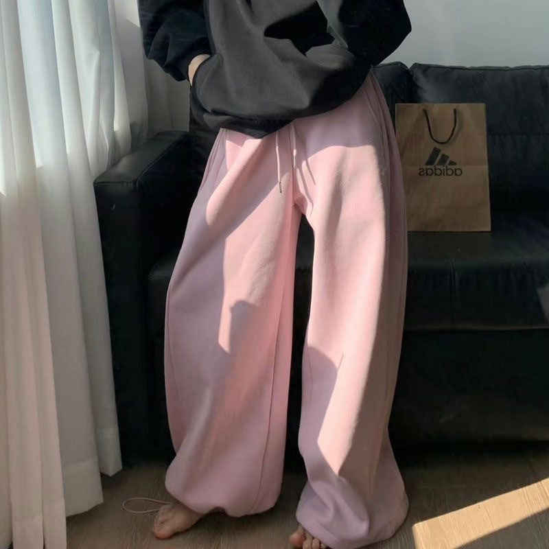 Thick Loose Drawstring Wide Leg Sweatpants