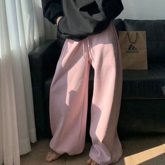 Thick Loose Drawstring Wide Leg Sweatpants