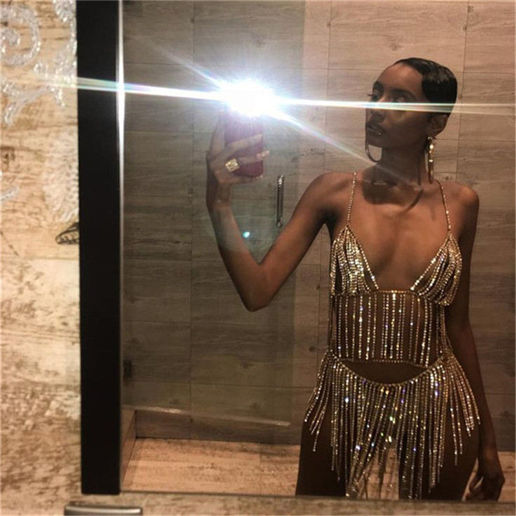 Suspender Bra Body Chain Skirt