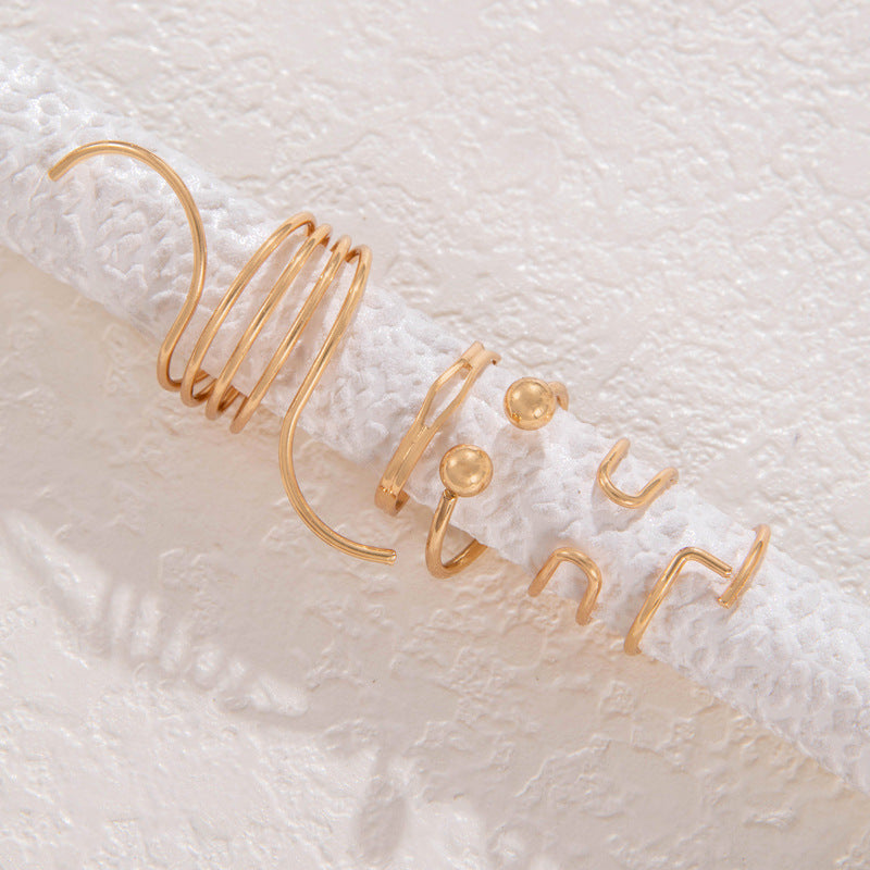 European And American Style Simple Retro Wave Open Ring