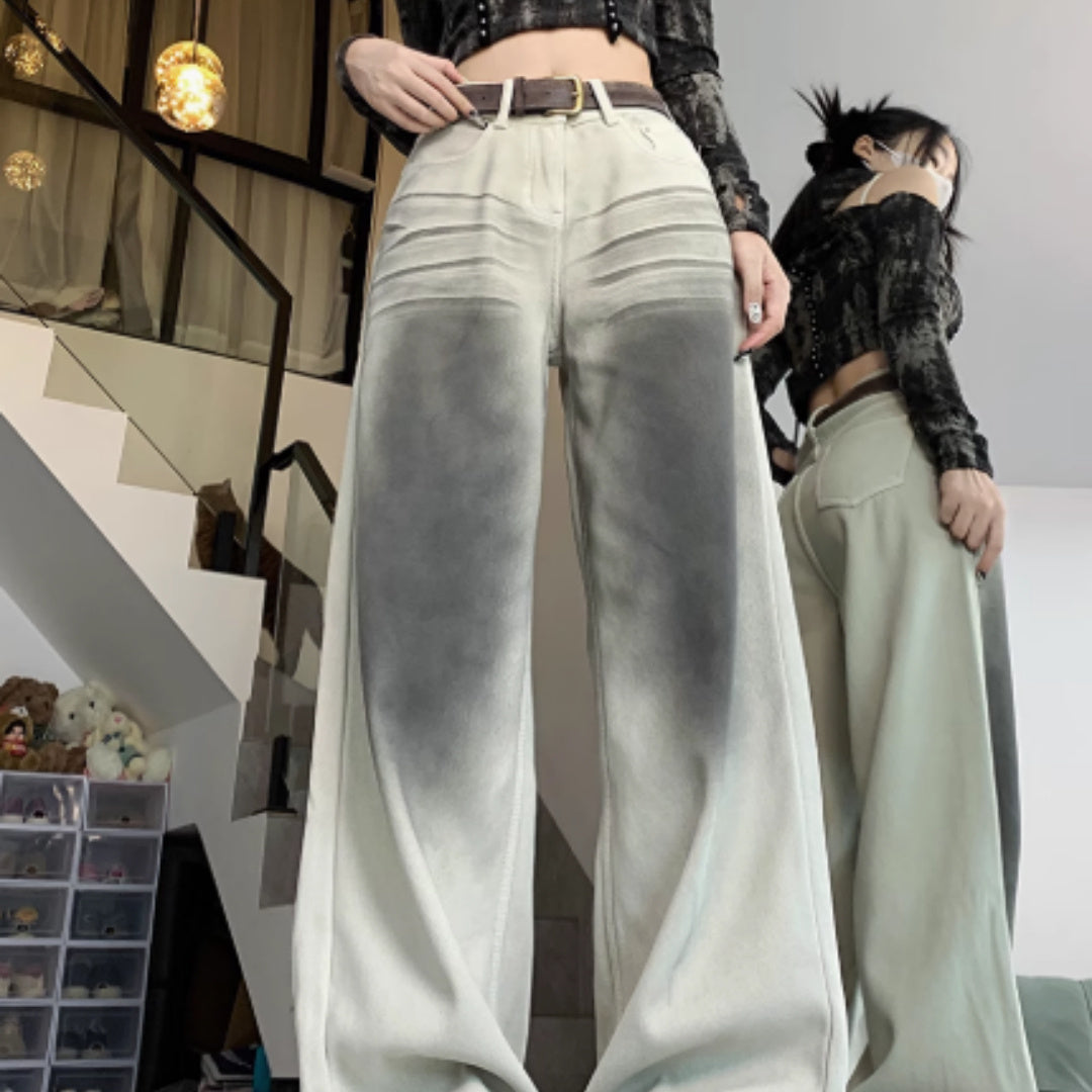 Loose High Waist Slimming Straight Leg Wide Leg Floor Pants For Women