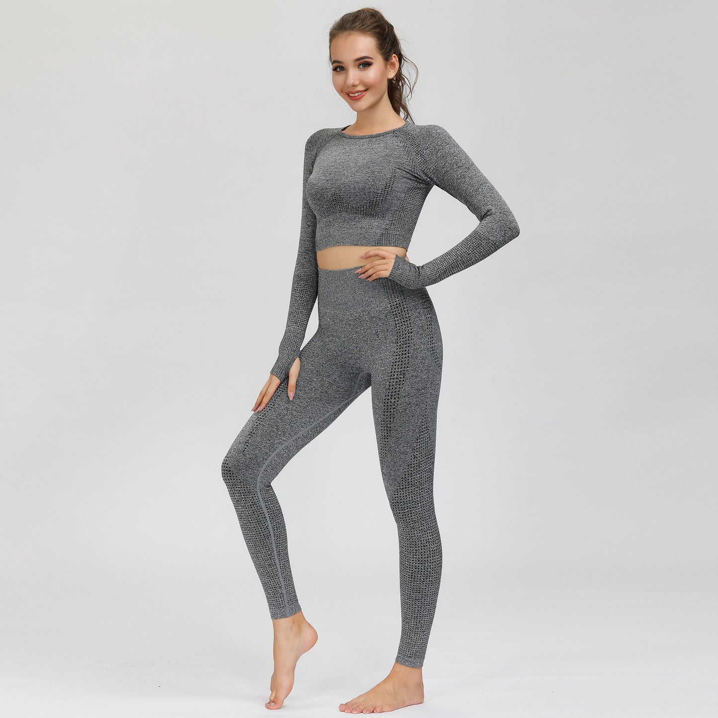 Gradient fitness long sleeve yoga Top