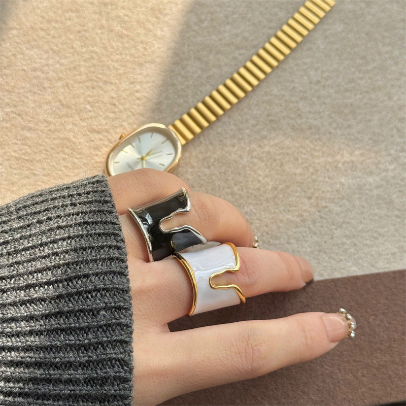 Irregular Wide Version Stacked Ring