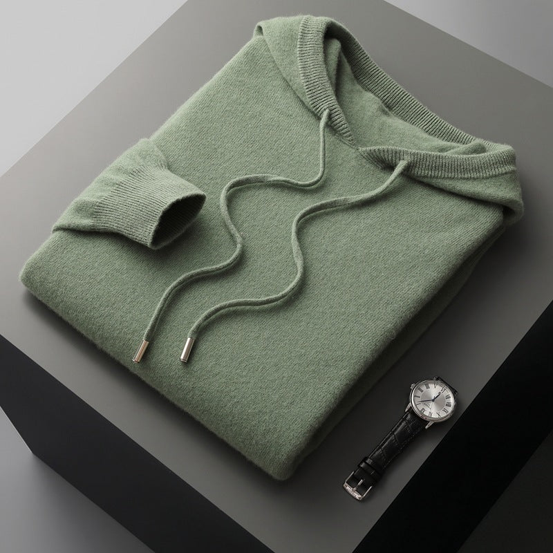 Men's Hooded Loose Knitted Sweater