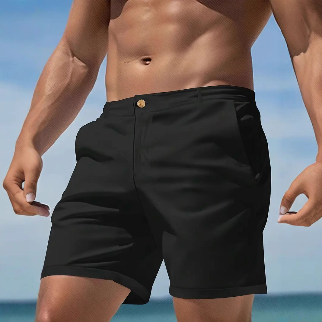 Men's Casual Sports Solid Color American Retro Shorts
