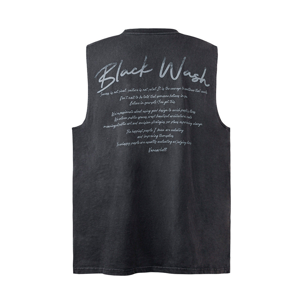 Printed Casual Distressed Vest For Men