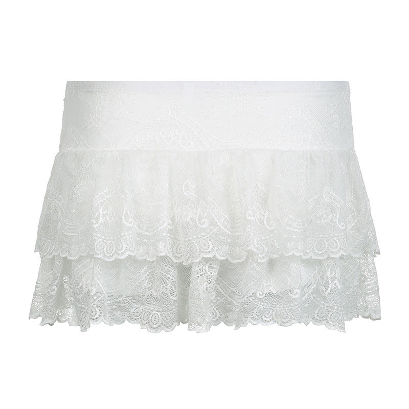 Pure Sexy Lace Low Waist Skirt Pants French