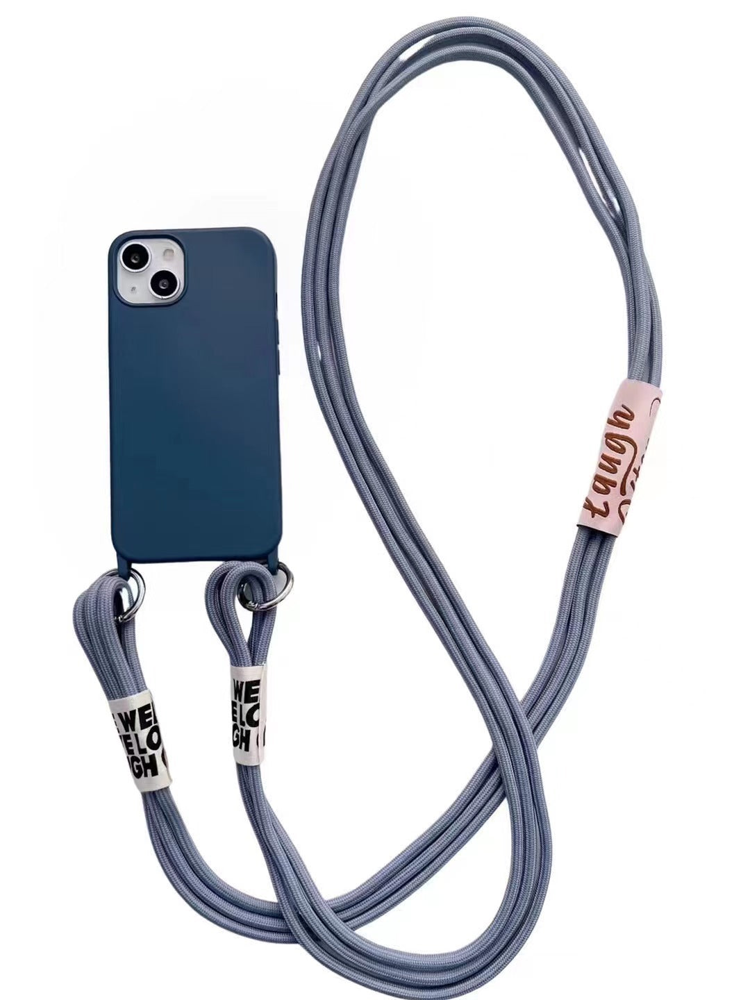 Long Diagonal Strap Liquid Silicone Phone Case