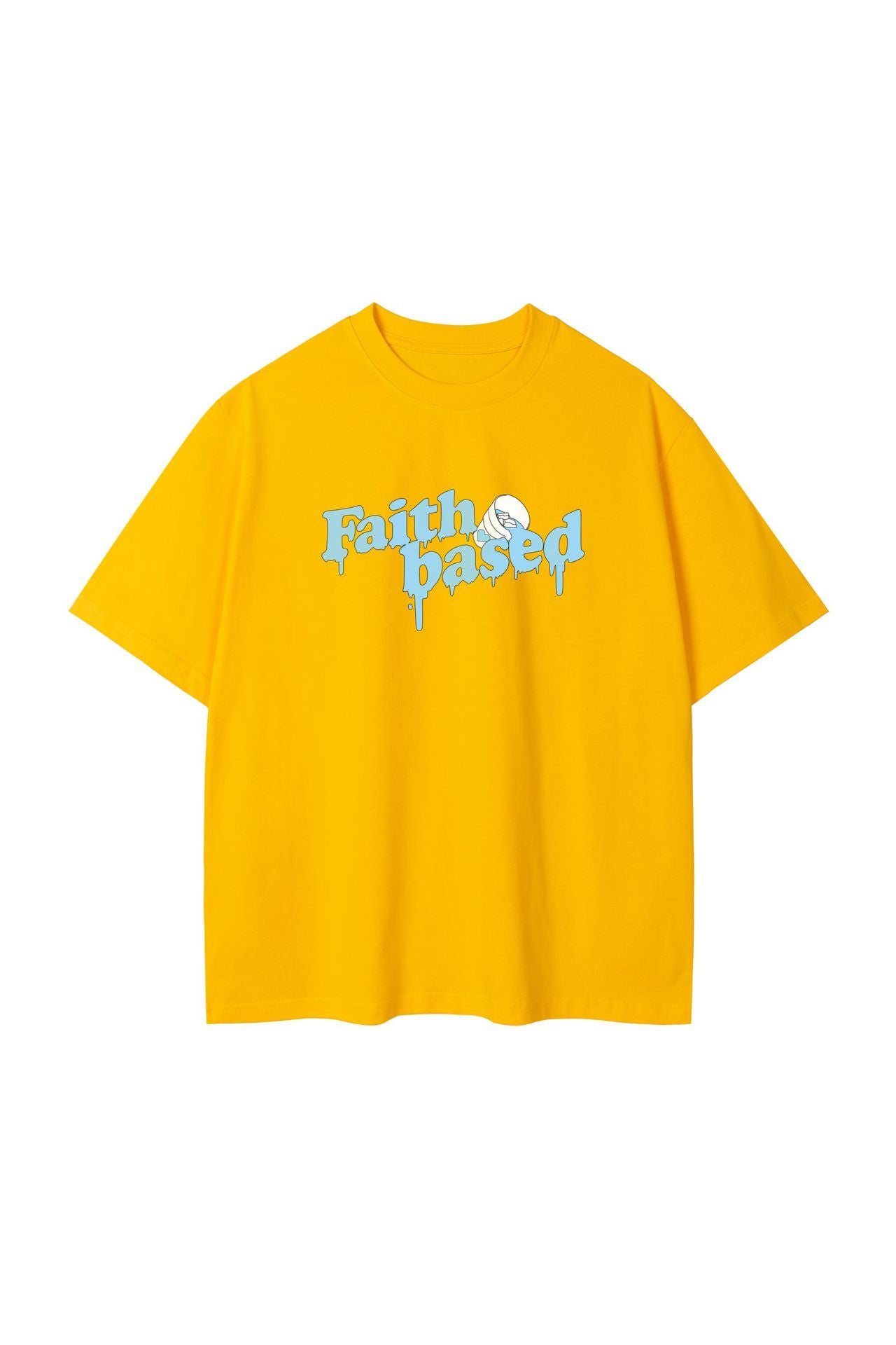 Creative Liquefied Letter Short Sleeve American Heavy Pure Cotton Loose T-shirt