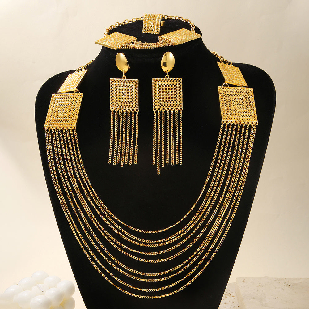 5pcs Fashion Ladies 18k Gold Plated Jewelry Set