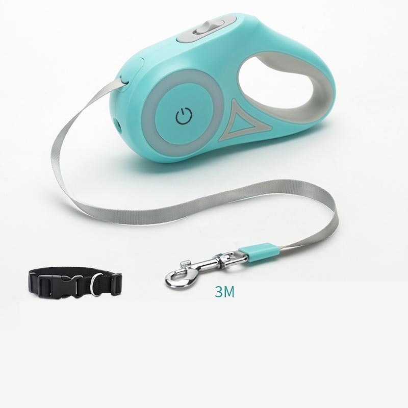 Dog Leash Retractable Leash And Dog Collar Spotlight Automatic Pet Dog Cat Traction Rope For Small Medium Dogs