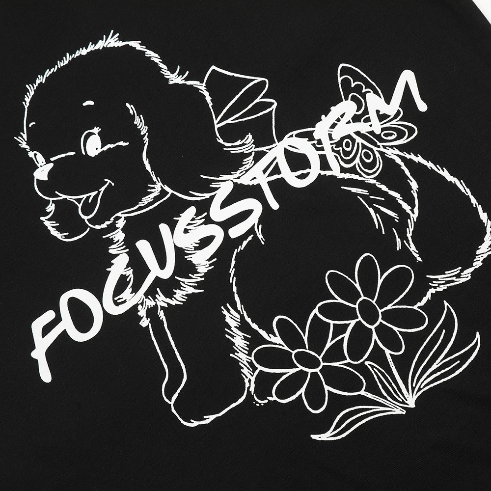 Hand-painted Printed Puppy Short Sleeve Men