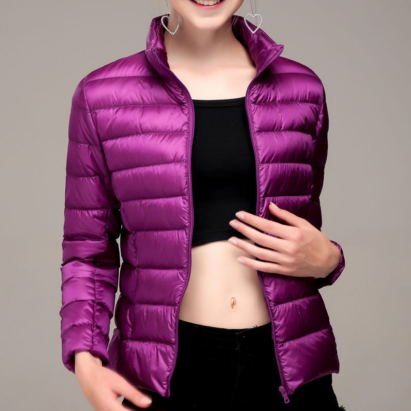 Hooded padded down jacket